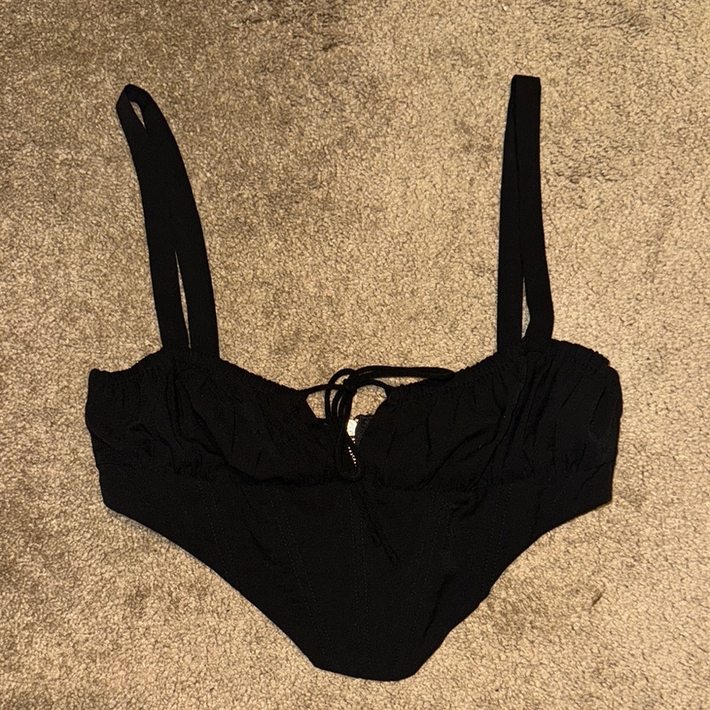 Princess Polly Black Milk Maid Corset Top